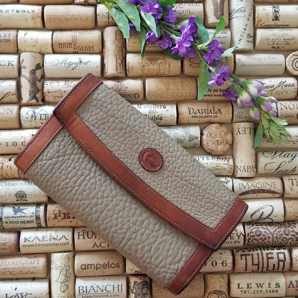 Vintage D&B Wallet from 90s Beige and Brown Leather